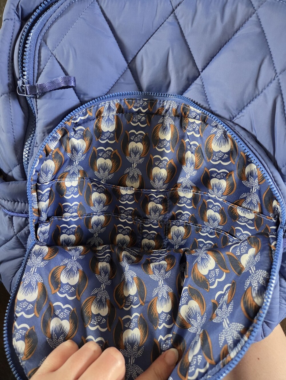 Vera Bradley Bancroft Backpack - Deep Ultramarine Quilted Back To School - Picture 8 of 12